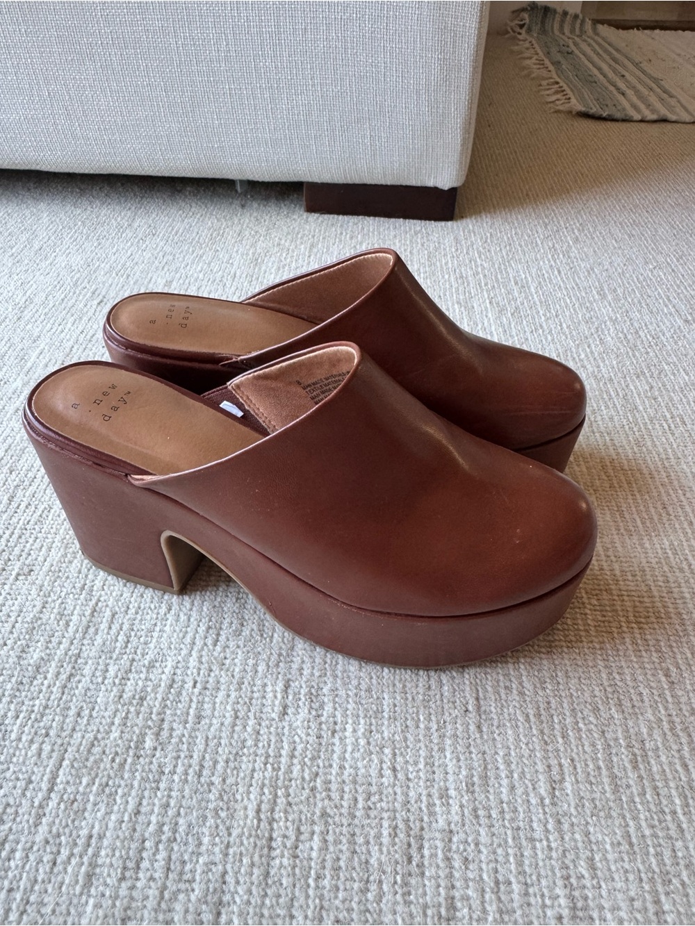 a new day Cognac Platform Mule Heels - Picture 3 of 7